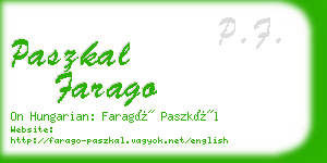 paszkal farago business card